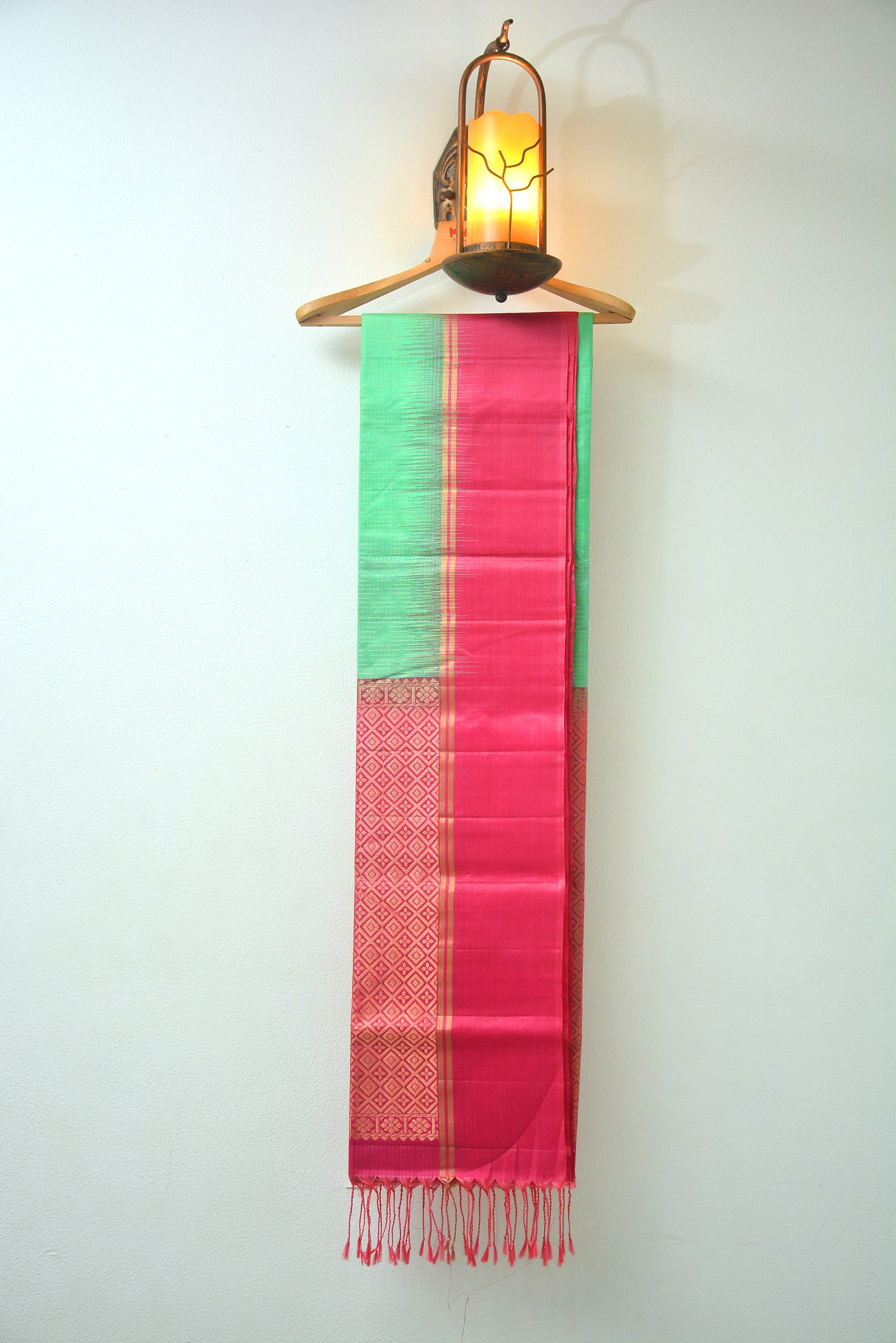 Pure Soft Silk Saree with Contrast Border and Rain Drop Zari Weaving