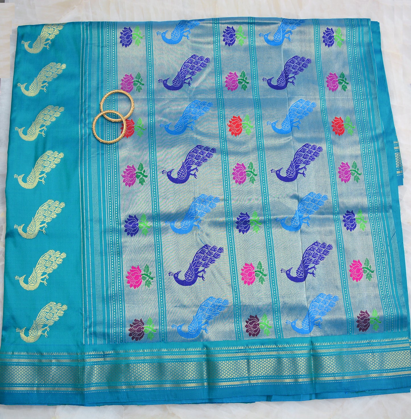 Pure Silk Handloom Paithani Saree with Peacock butas