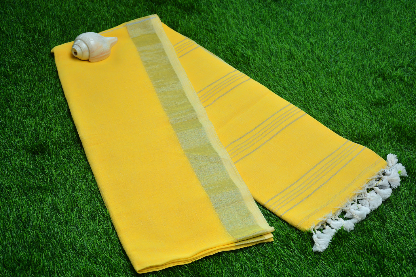 Handloom linen Saree