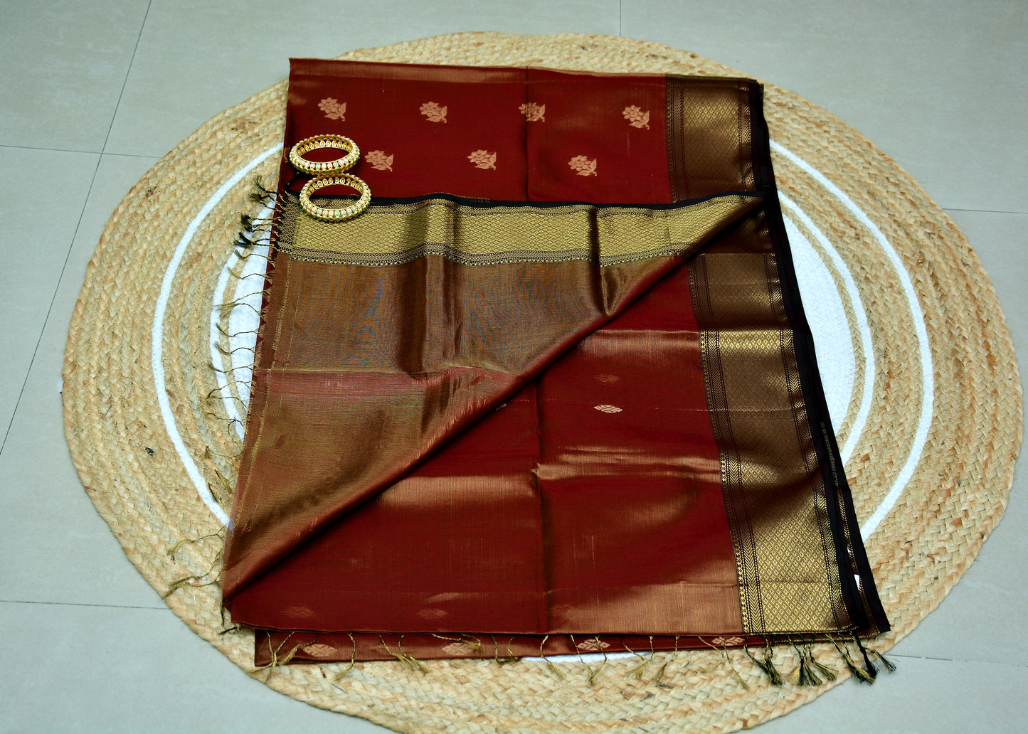 Maheshwari Handloom Tissue Silk Saree