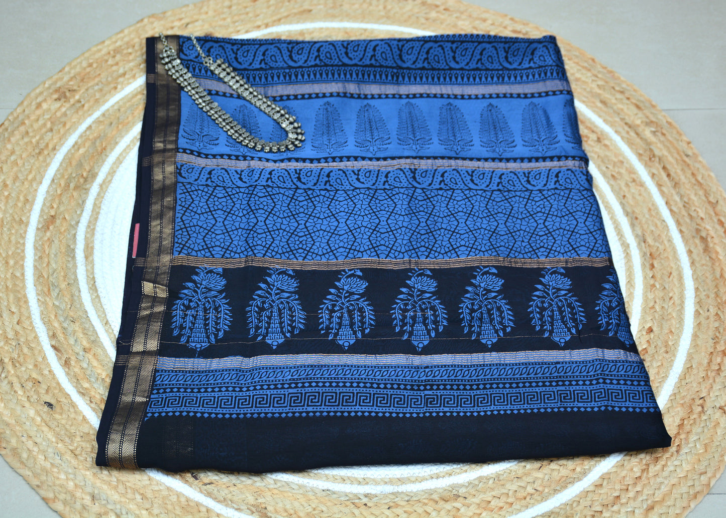 Maheshwari Handloom Handblock Print Saree
