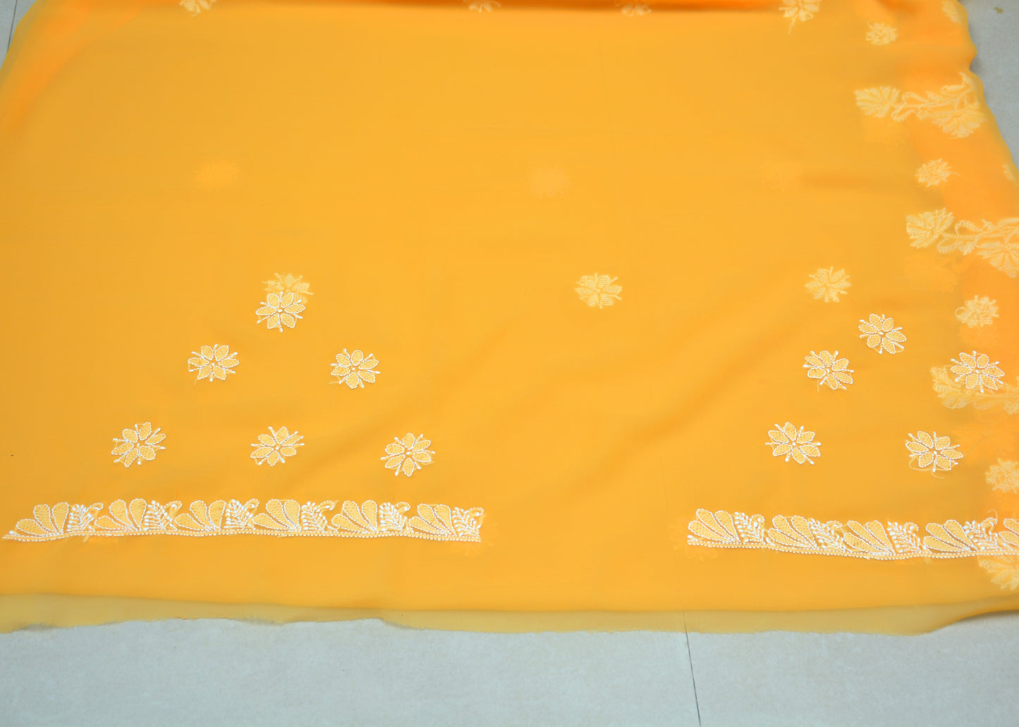 Hand Embroidered Georgette Lucknowi Chikankari Saree