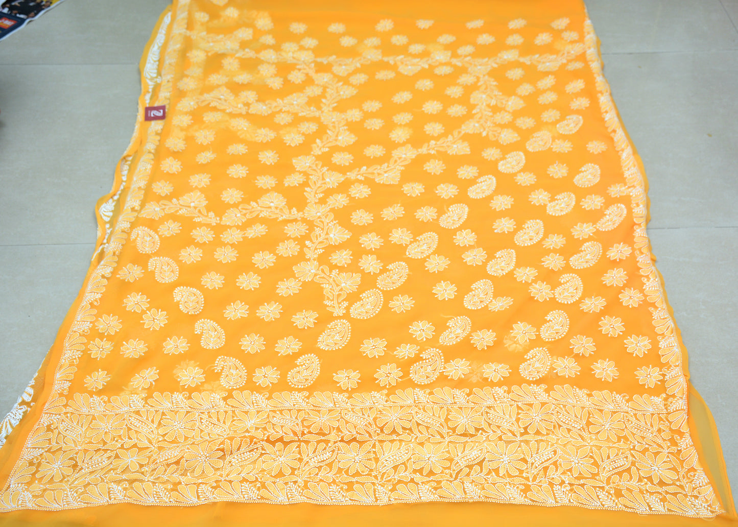 Hand Embroidered Georgette Lucknowi Chikankari Saree