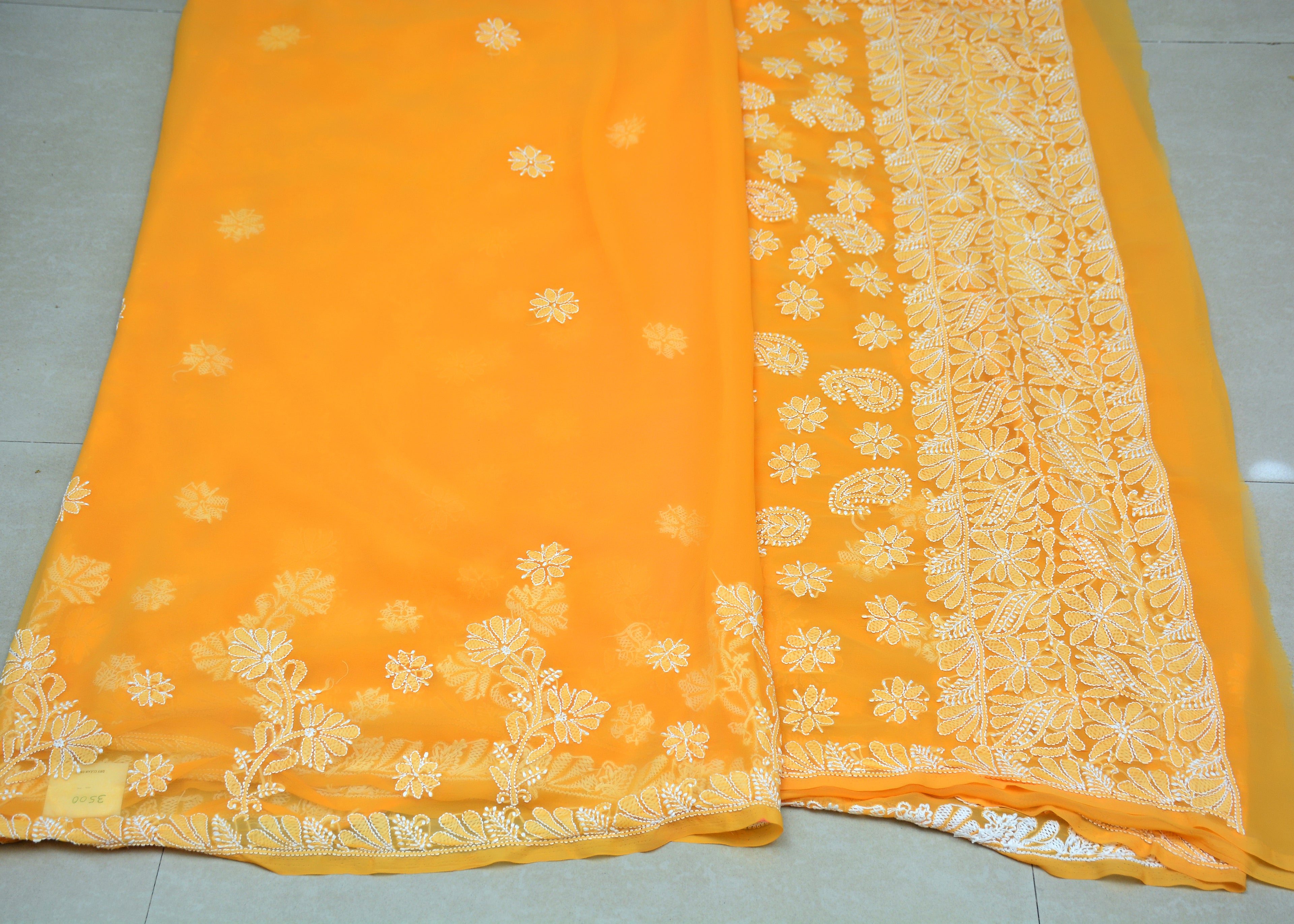 Hand Embroidered Georgette Lucknowi Chikankari Saree