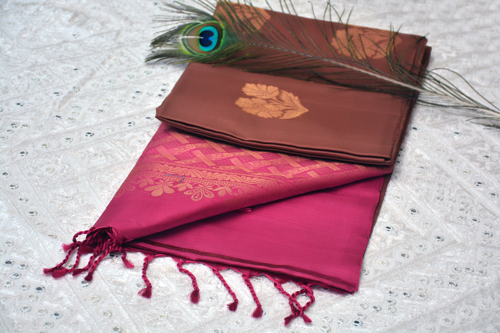 Pure Soft Silk Saree with Buta and Contrast Pallu