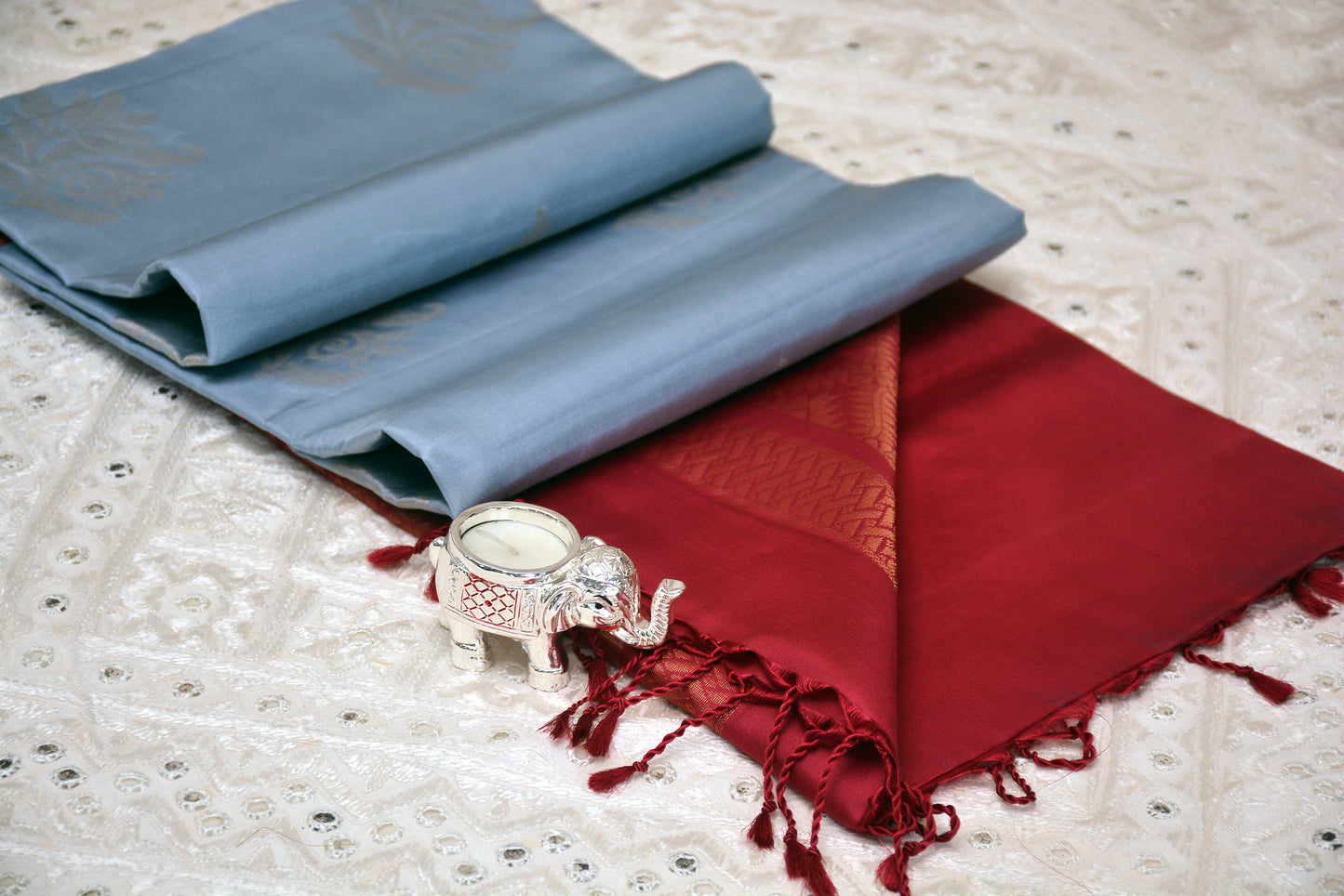 Pure Soft Silk Saree with Buta and Contrast pallu