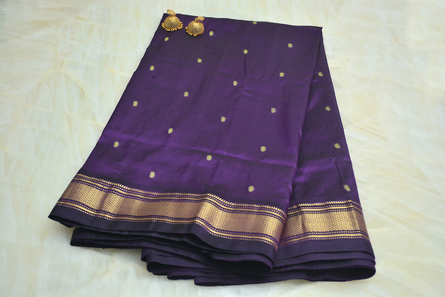 Pure Silk Handloom Paithani with Peacock butas