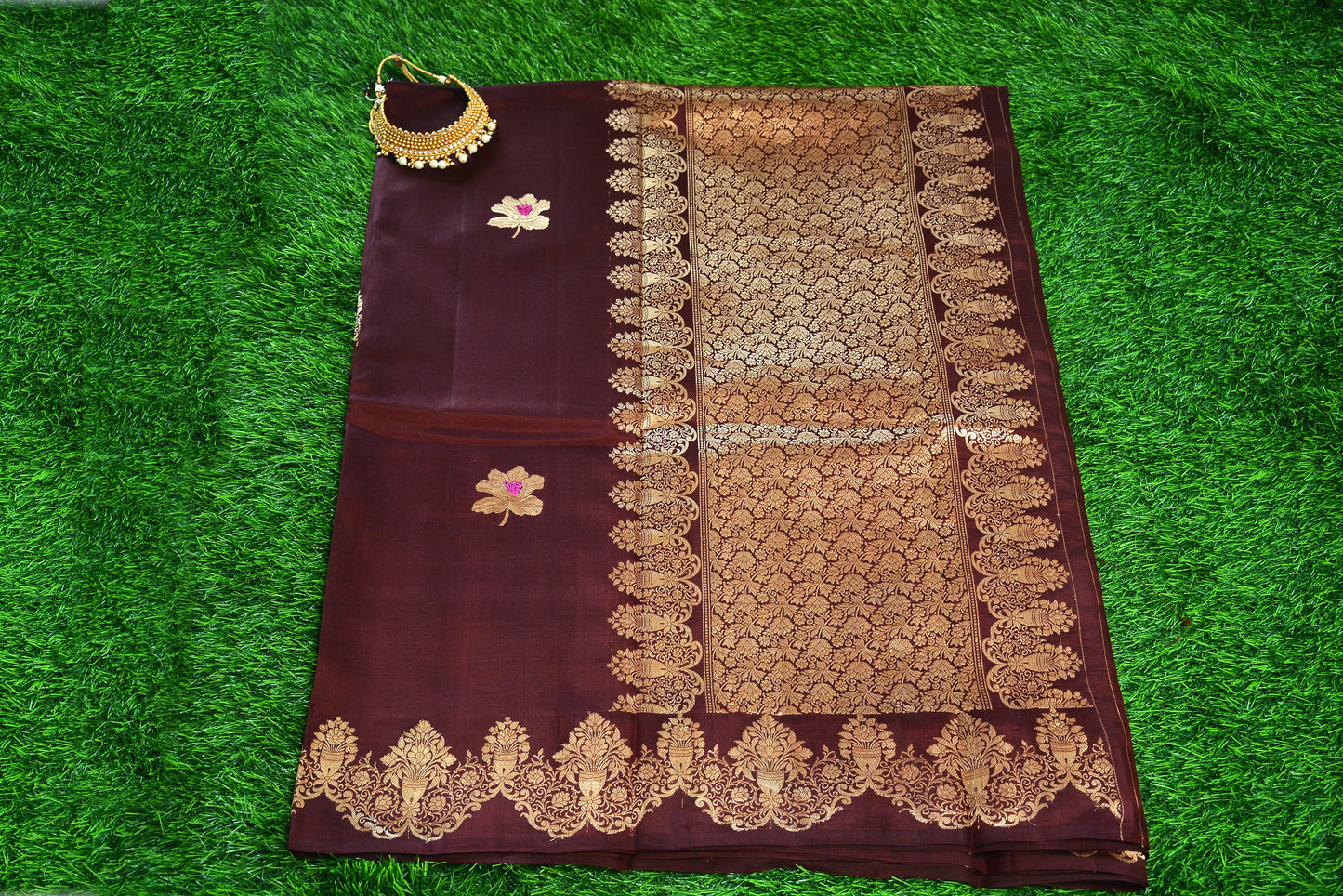 Pure Banarasi Raw Mango/poona silk Saree