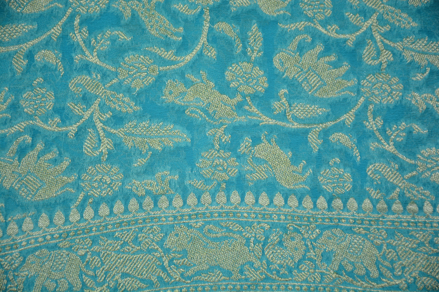 Pure Banarasi Georgette with Shikargah design