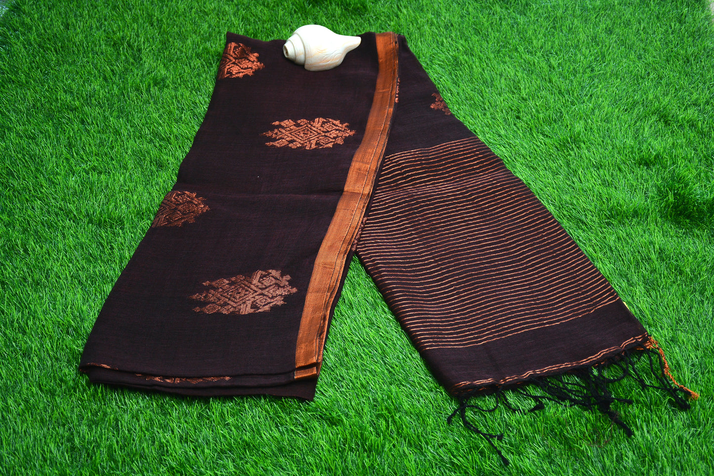 Pure linen Handloom saree