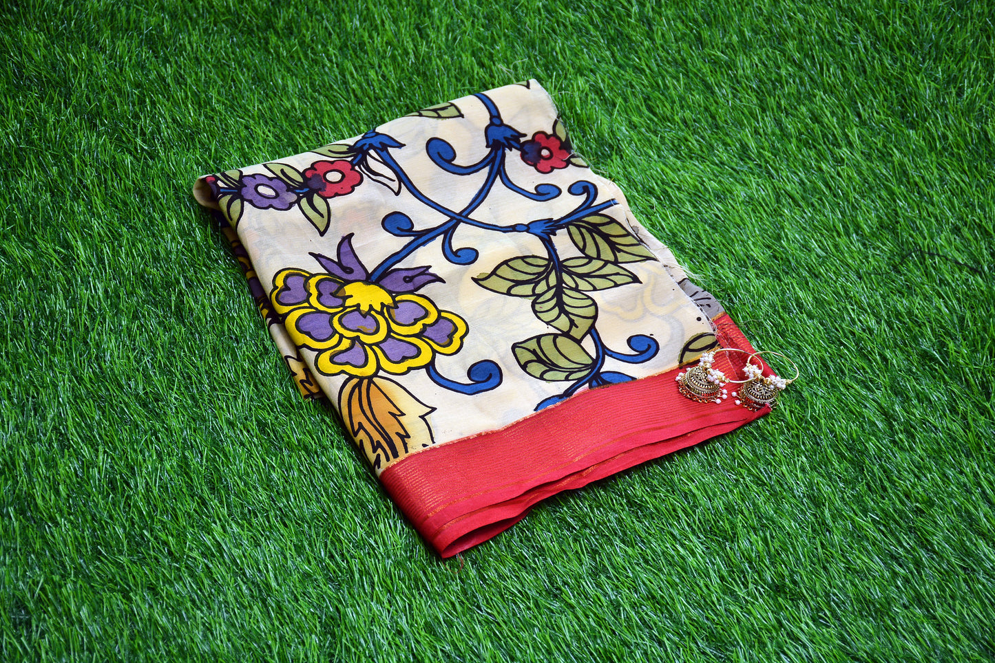 Pure Silk Handpainted Kalamkari fabric