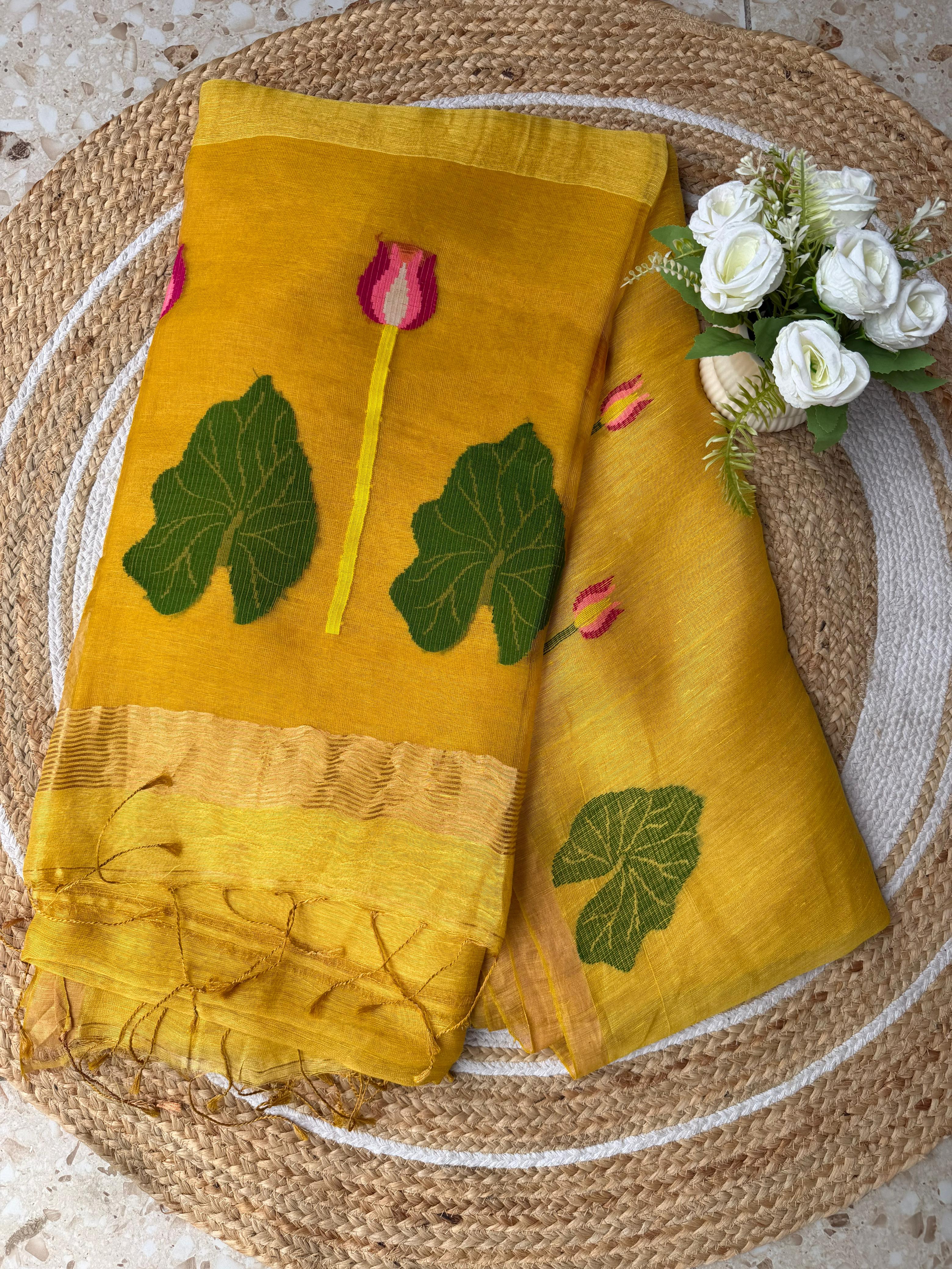 Premium Silk Linen Saree