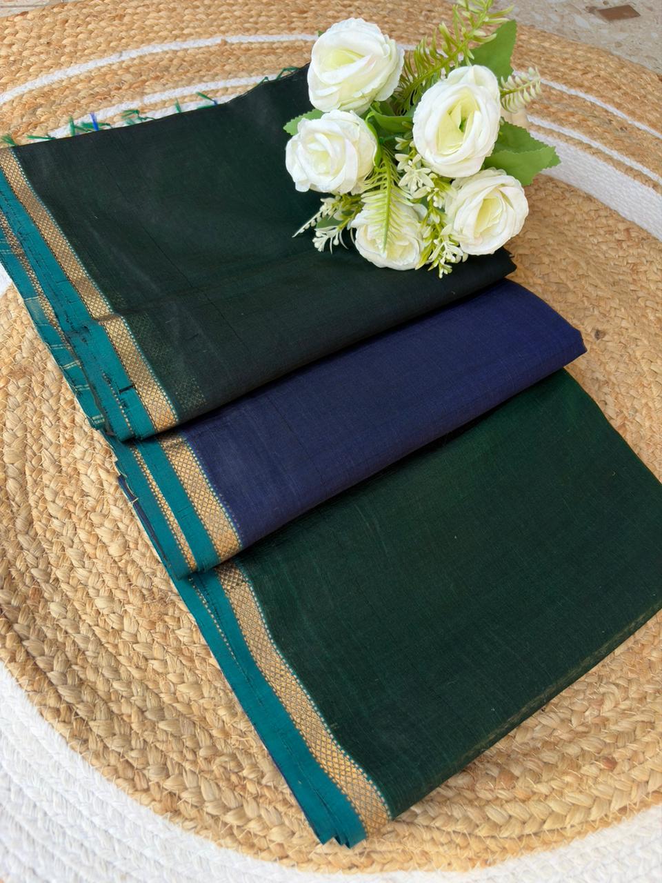 Handloom Maheshwari Dual Tone Saree