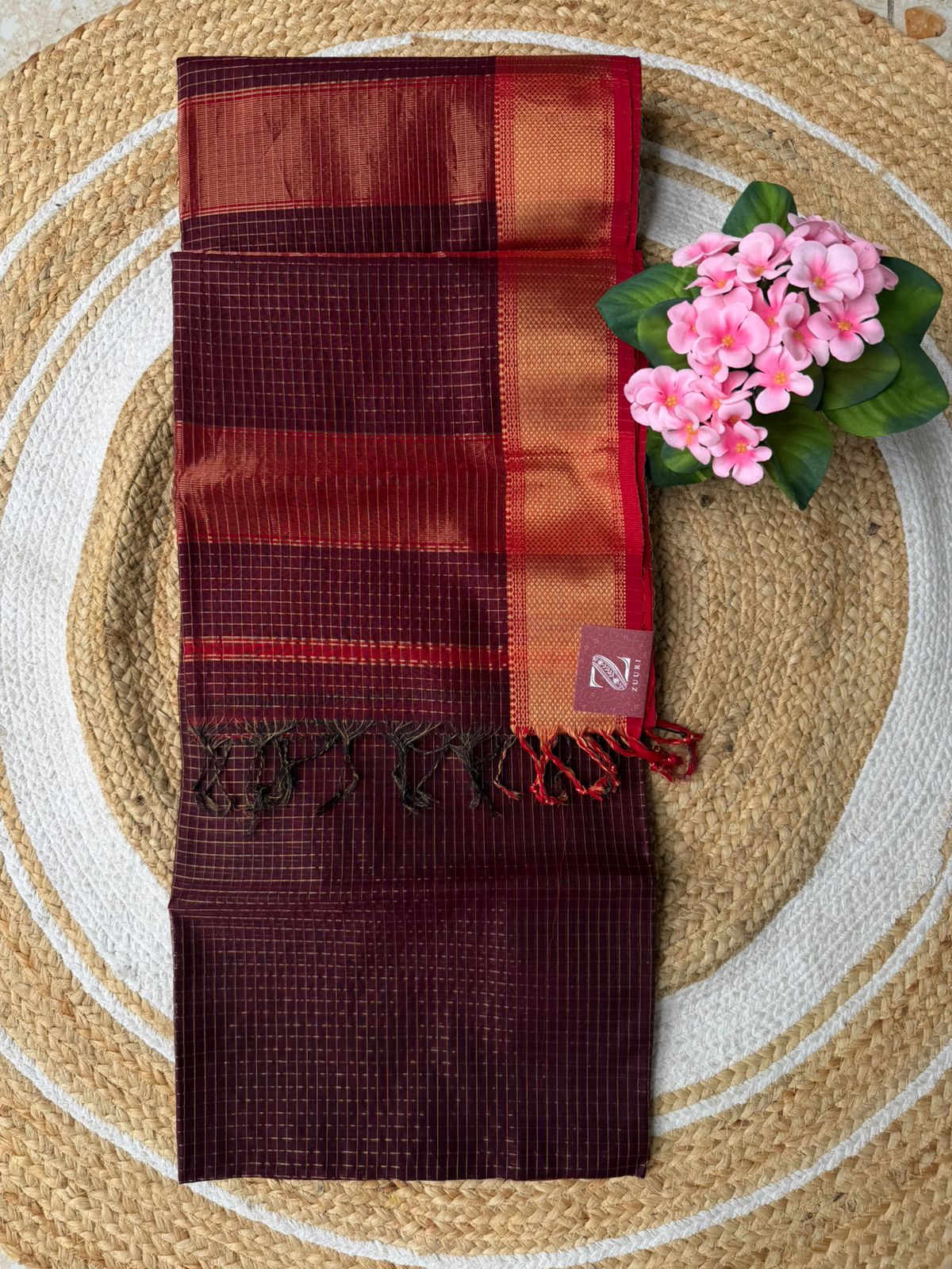 Handloom Maheshwari Silk-Cotton Saree
