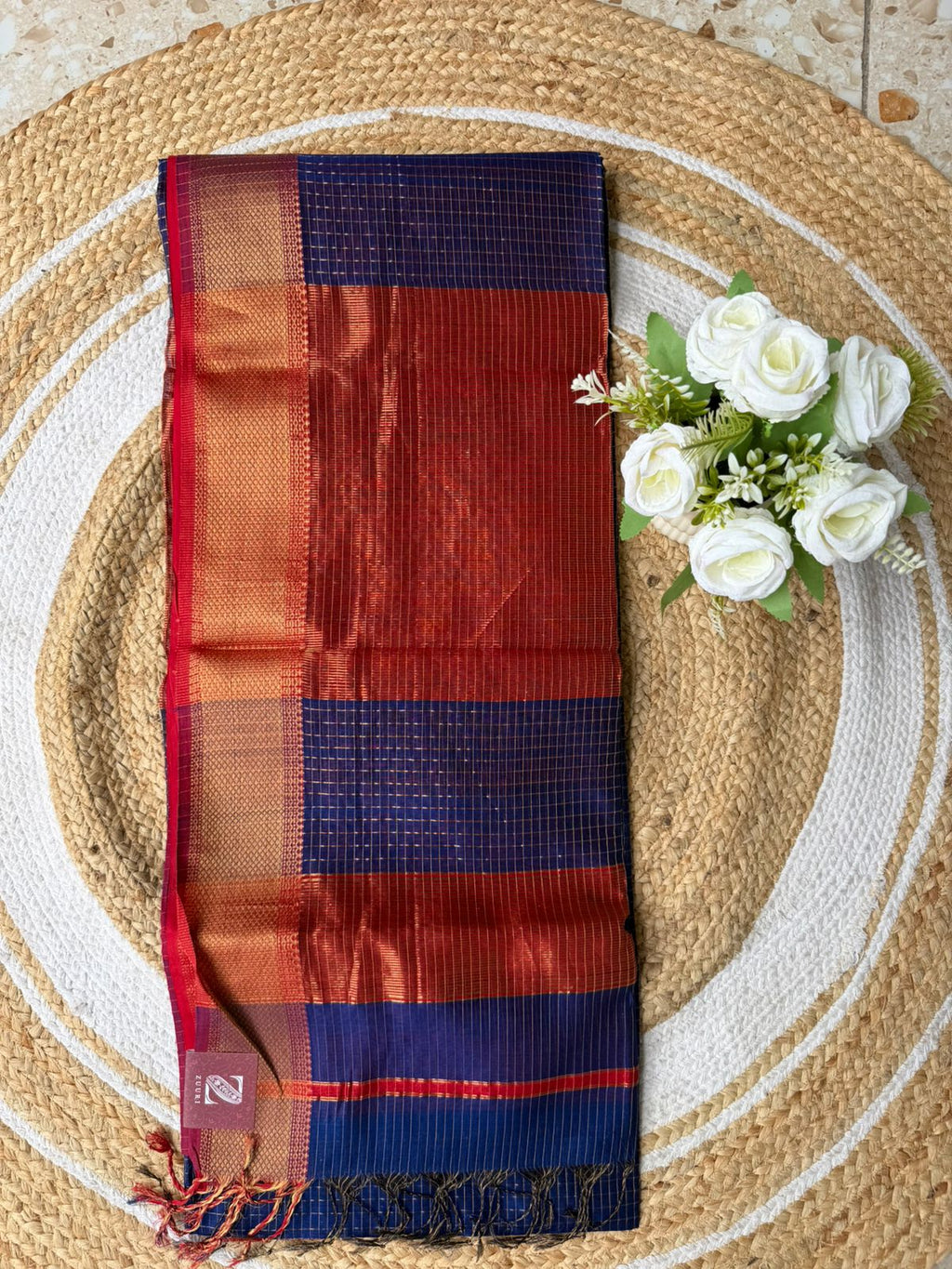 Handloom Maheshwari Silk-Cotton Saree
