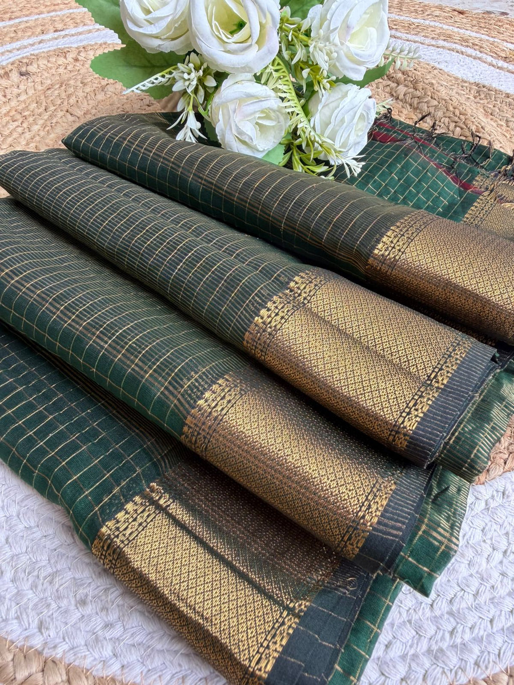Handloom Maheshwari Silk-Cotton Saree