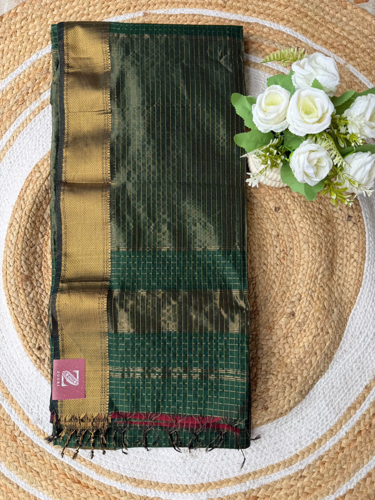 Handloom Maheshwari Silk-Cotton Saree