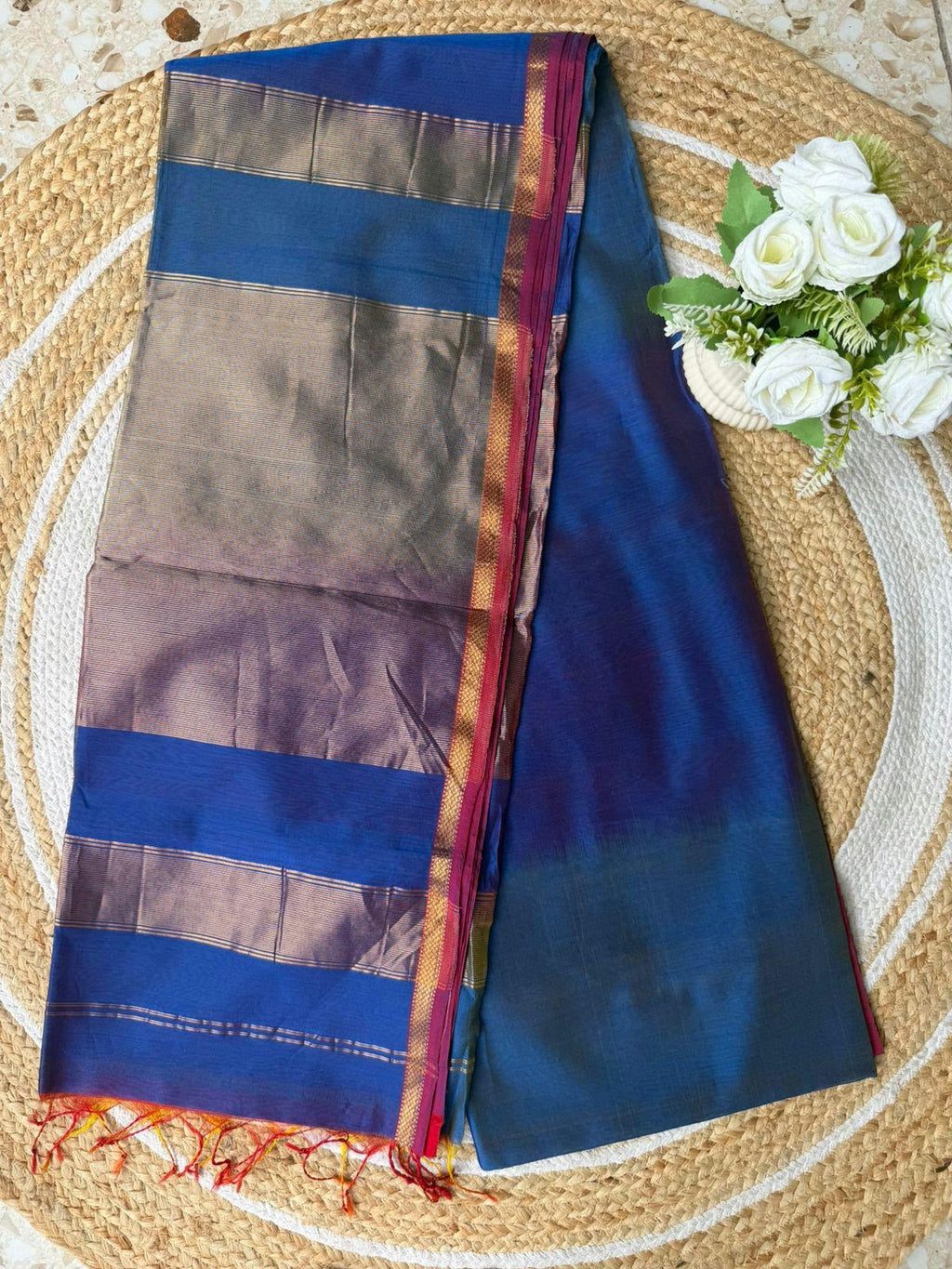 Maheshwari Shaded Plain Body Saree