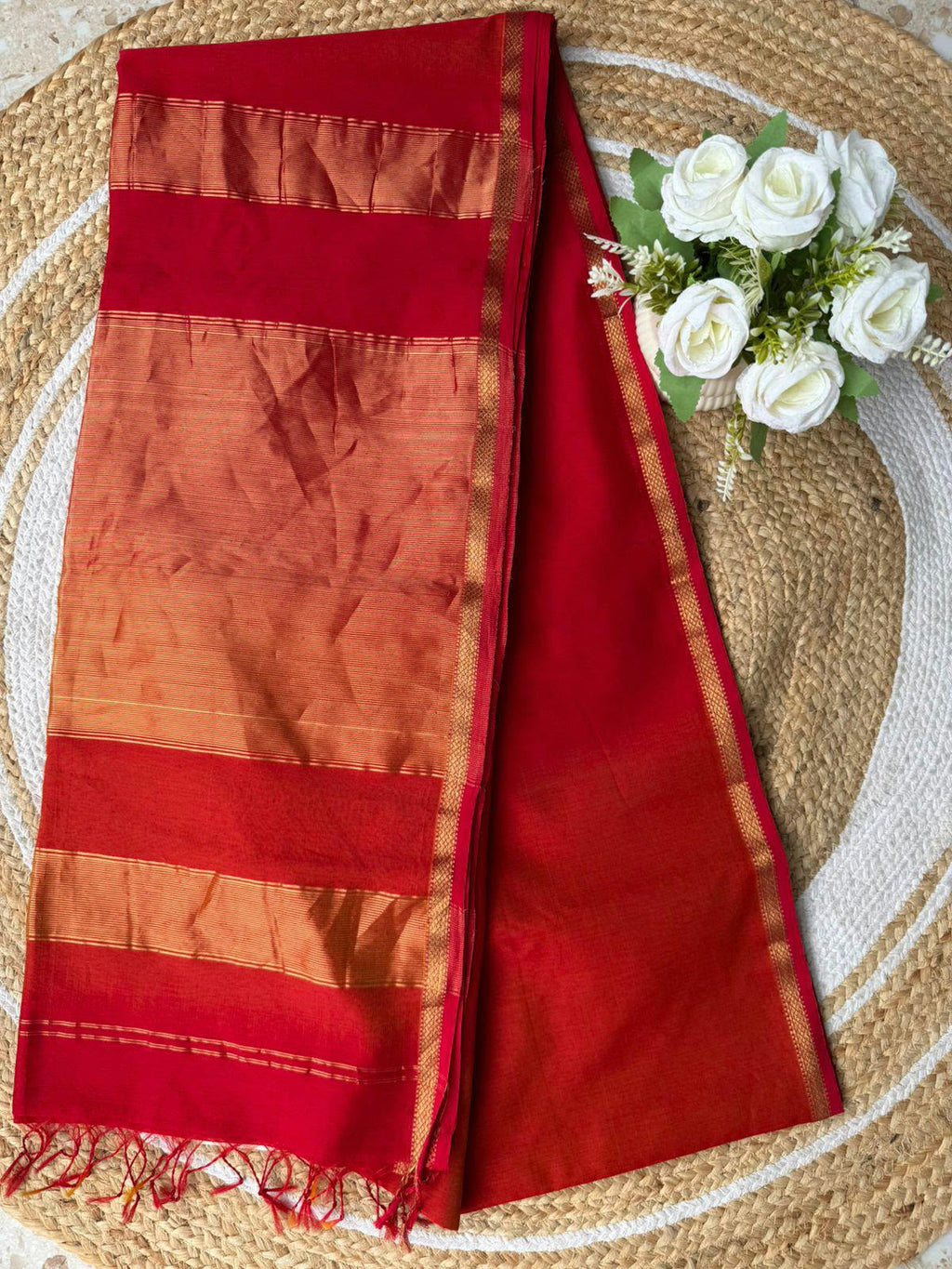 Maheshwari Shaded Plain Body Saree