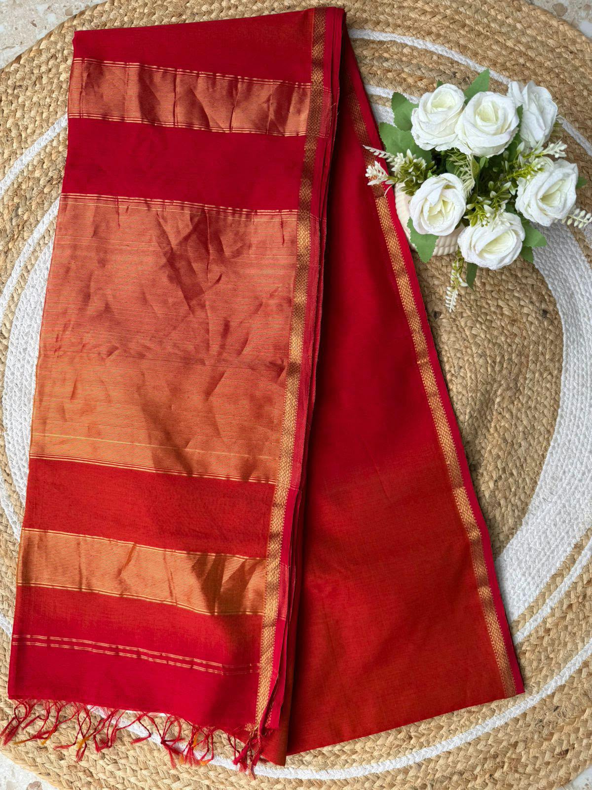 Maheshwari Shaded Plain Body Saree