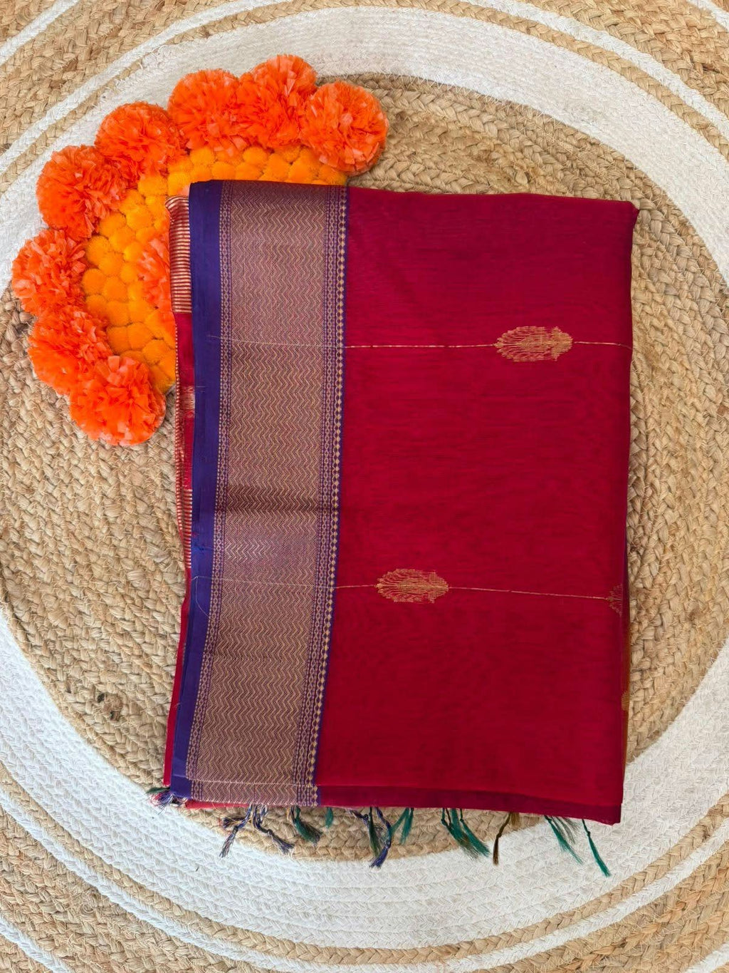Handloom Maheshwari Silk Cotton  Saree