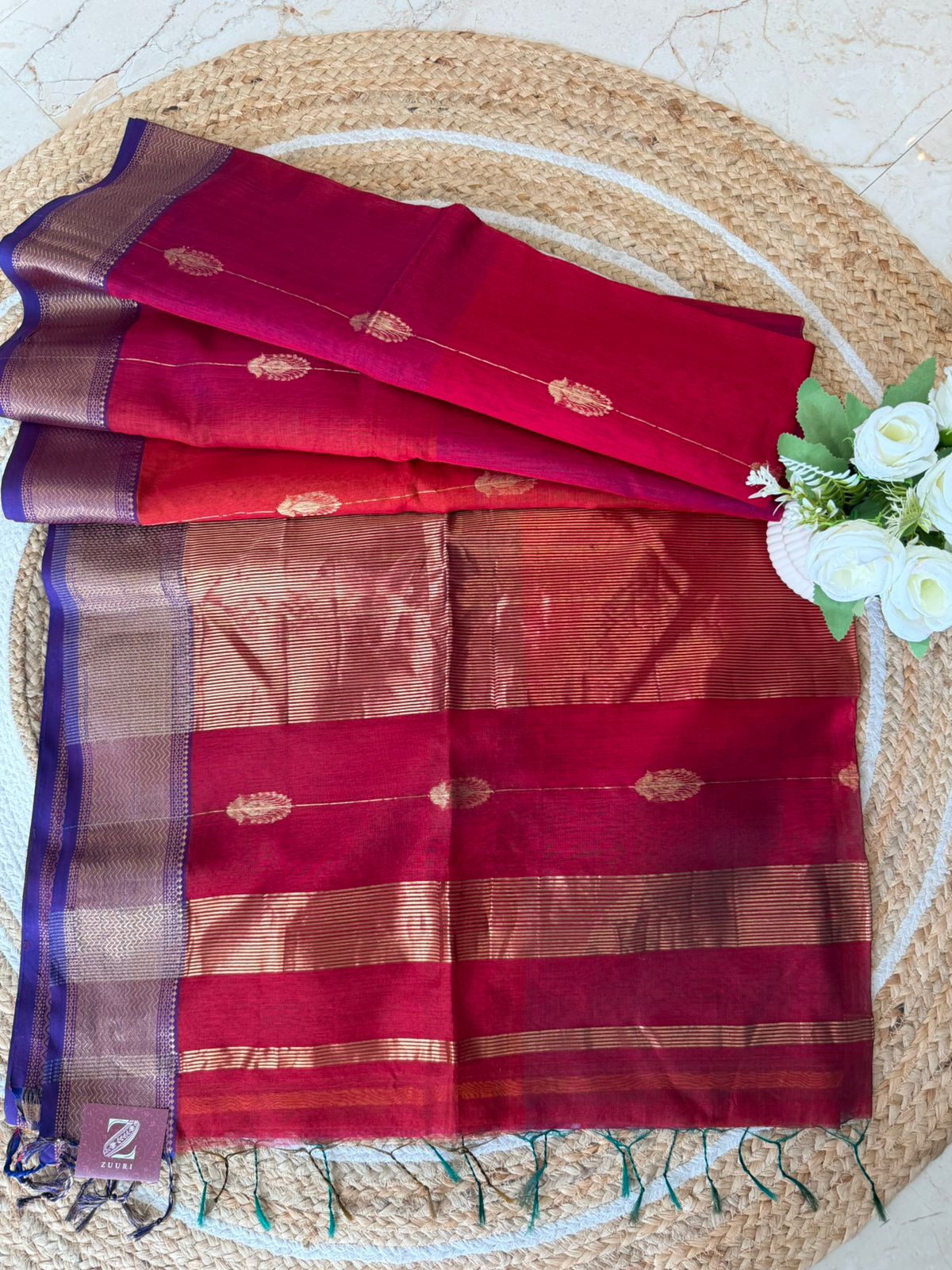 Handloom Maheshwari Silk Cotton  Saree