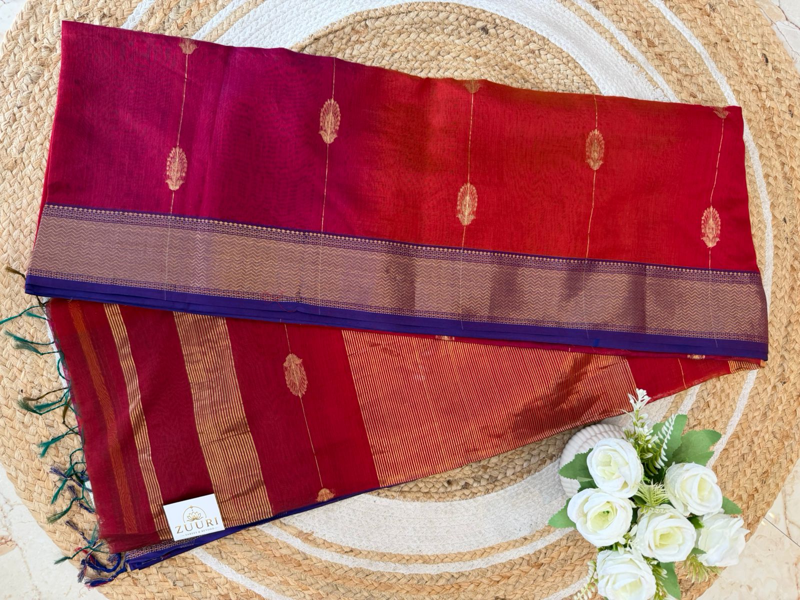 Handloom Maheshwari Silk Cotton  Saree