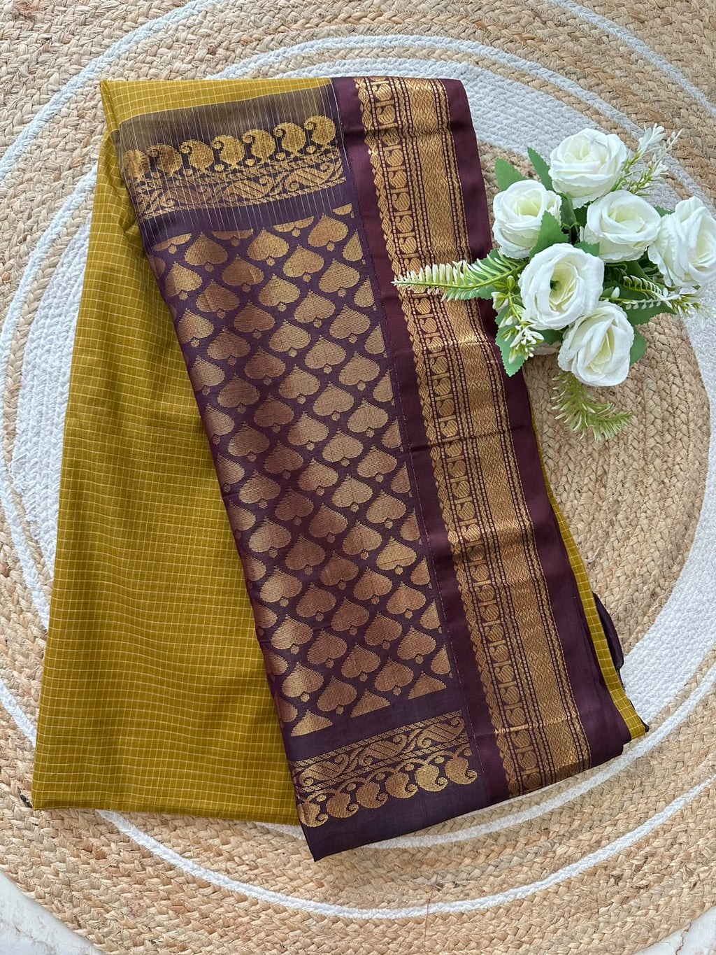 Handloom Gadwal Cotton Saree