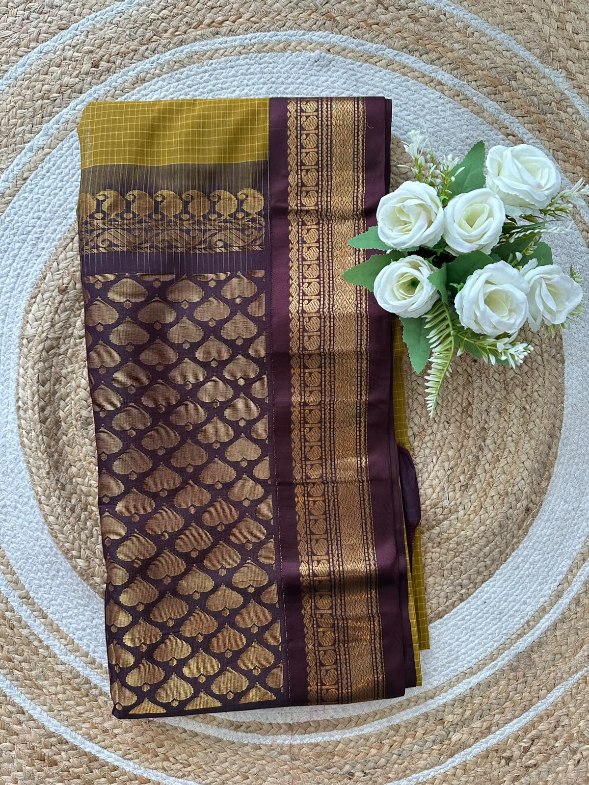 Handloom Gadwal Cotton Saree