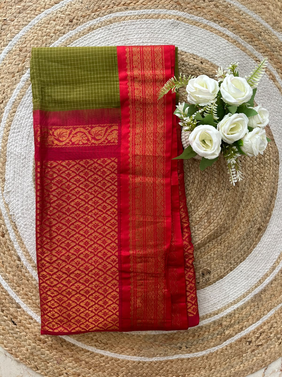 Handloom Gadwal Cotton Saree