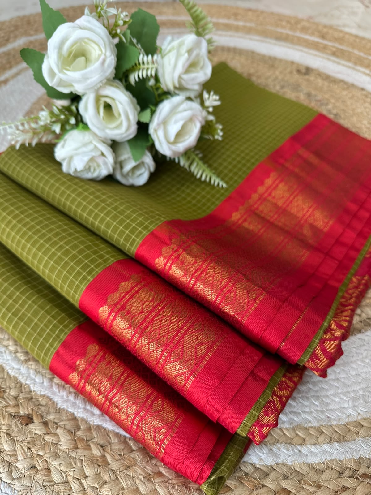 Handloom Gadwal Cotton Saree