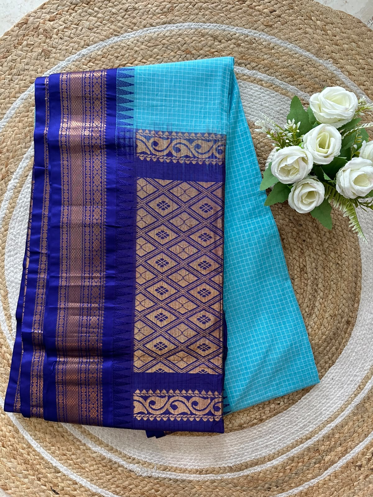 Handloom Gadwal Cotton Saree