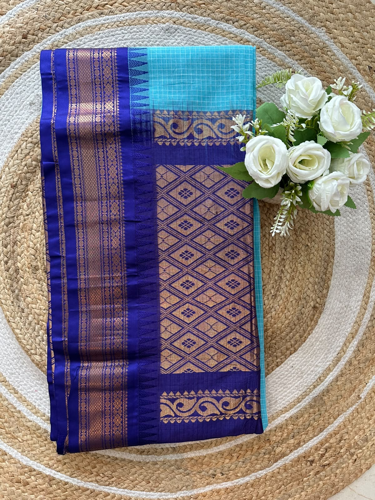 Handloom Gadwal Cotton Saree