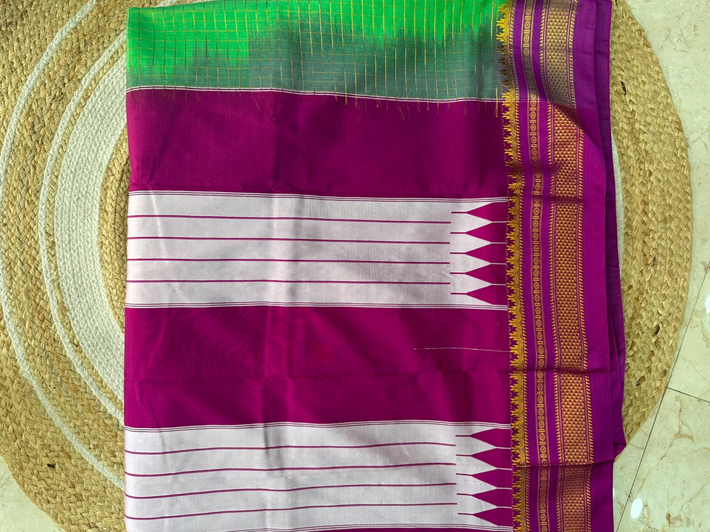 Ilkal Zari Checks Saree
