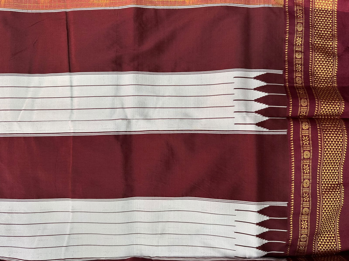 Ilkal Zari Checks Saree