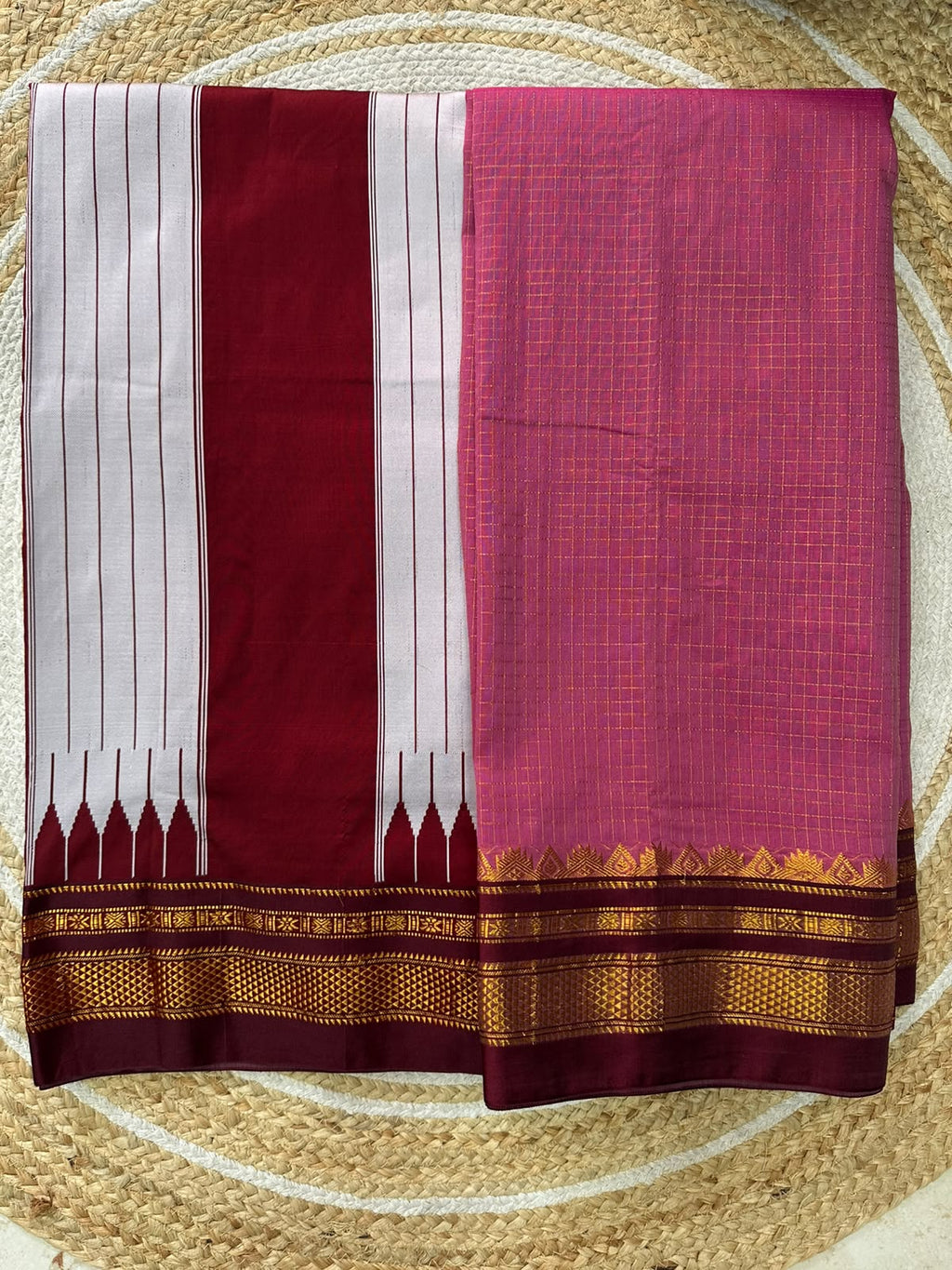 Ilkal Zari Checks Saree