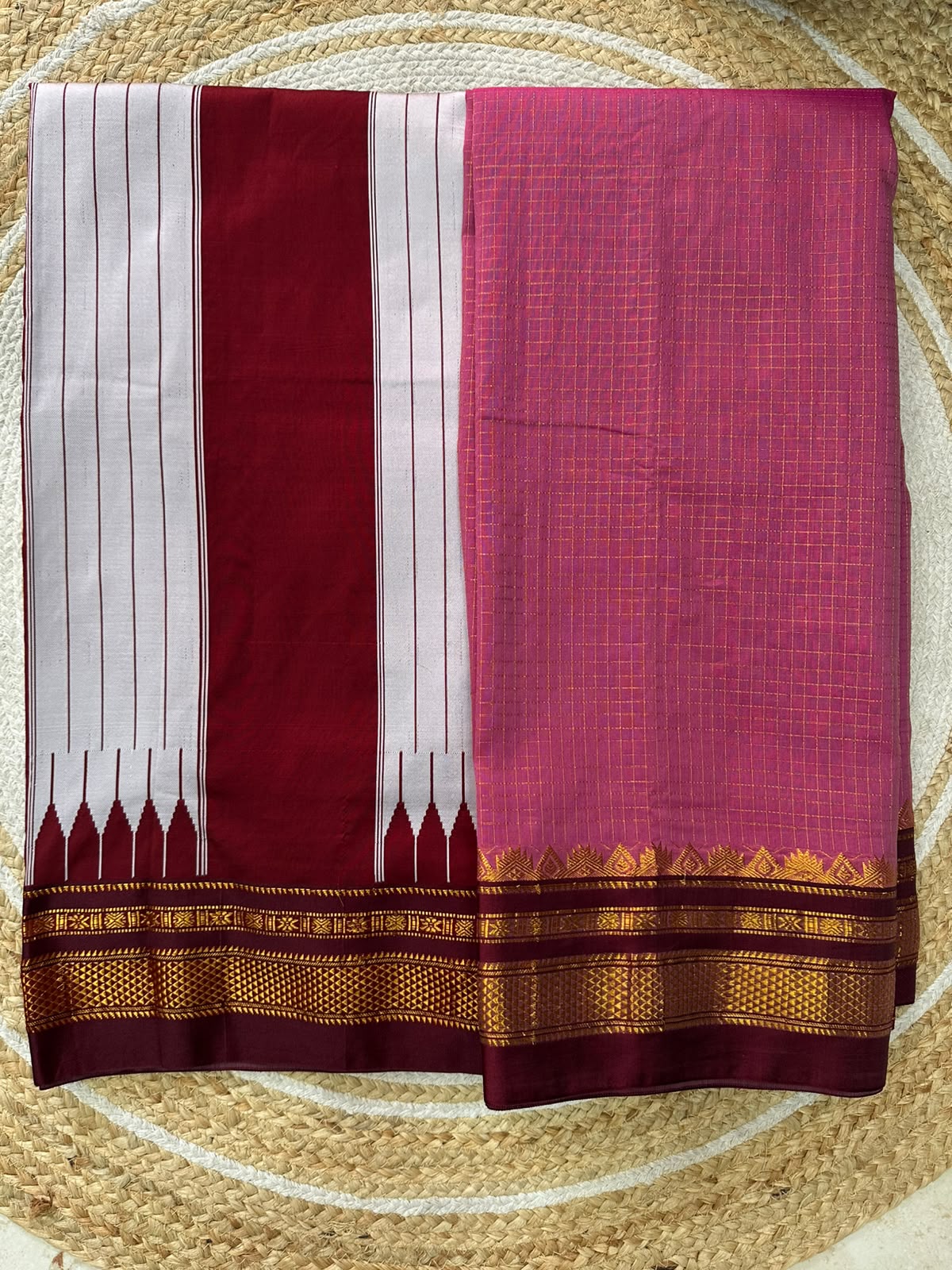 Ilkal Zari Checks Saree