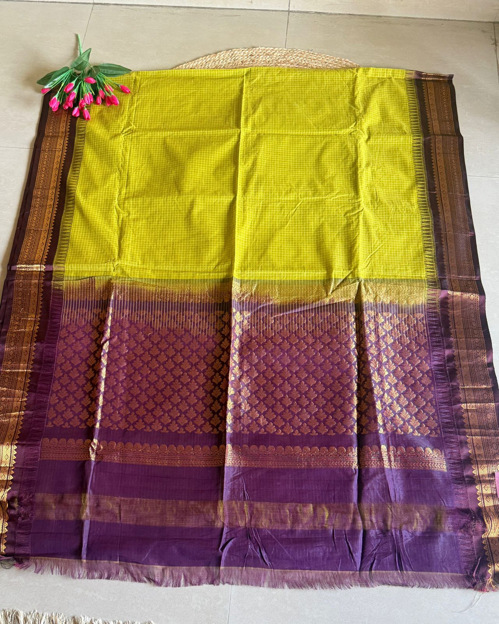 Handloom Gadwal Cotton Saree