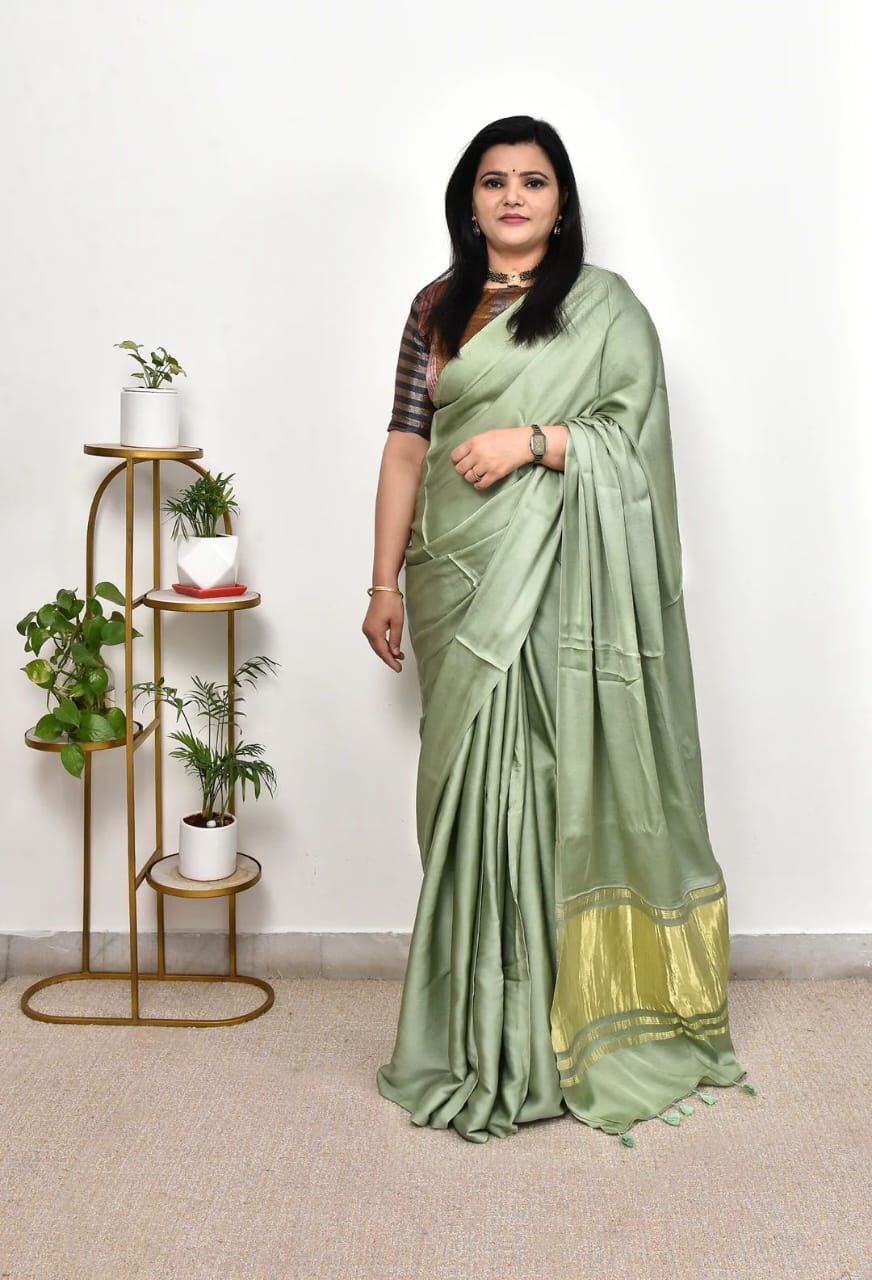 Pure Modal Silk Plain Saree