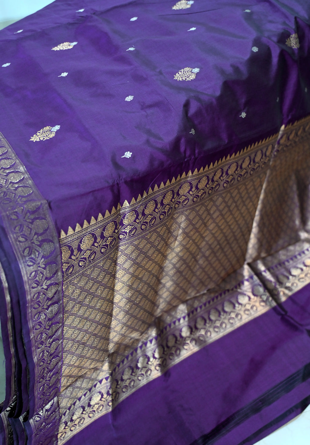Pure Banarasi Katan Silk Saree without border