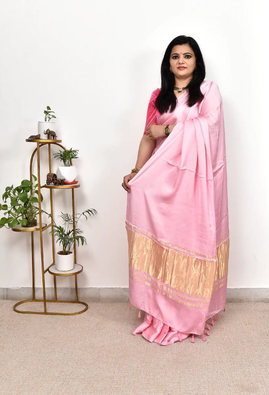 Pure Modal Silk Plain Sarees