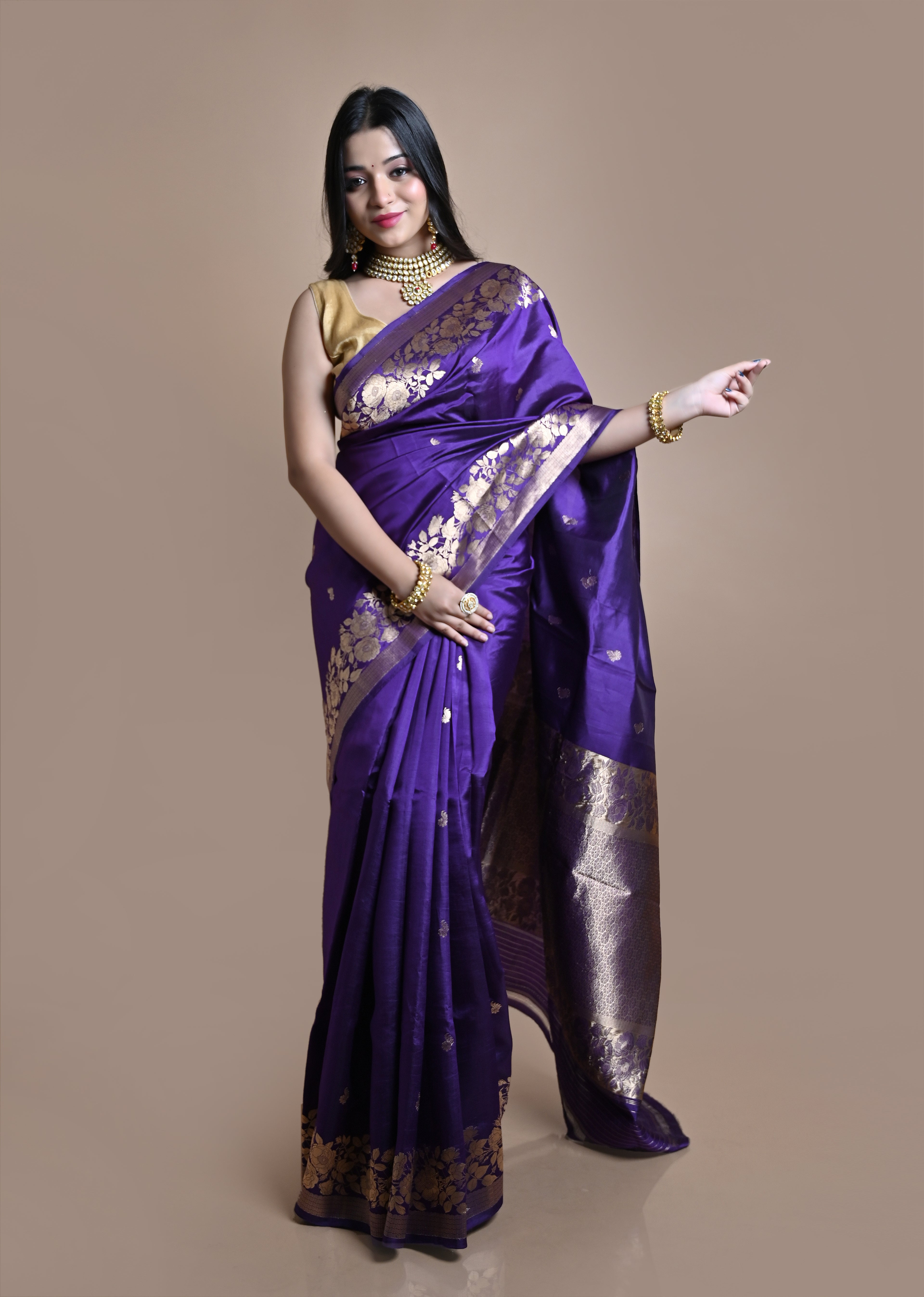 Pure Banarasi Raw Mango Silk Saree