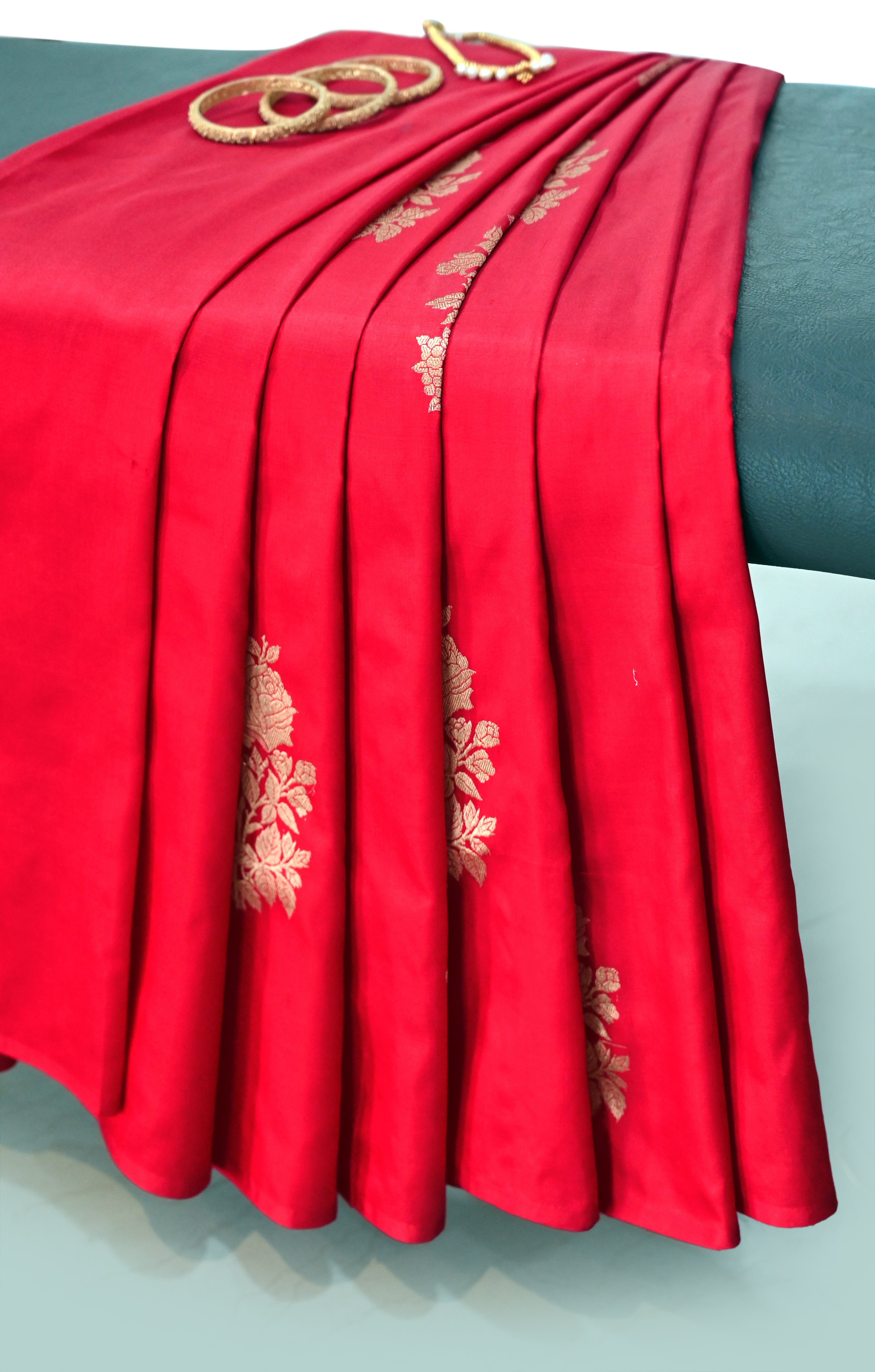Pure Banarasi Katan Silk Saree without border