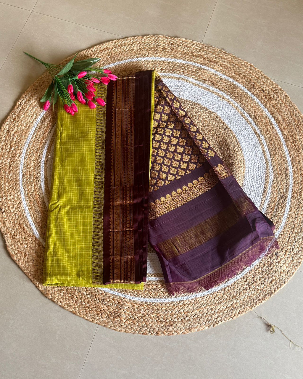 Handloom Gadwal Cotton Saree